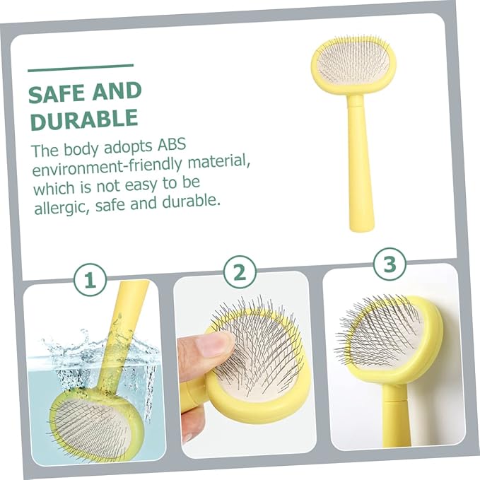 Yardwe Handle Cat Grooming Comb Ergonomic Pet Massage Brush for Shedding Loose Hair and Cleaning for Cats and Dogs Plastic Design