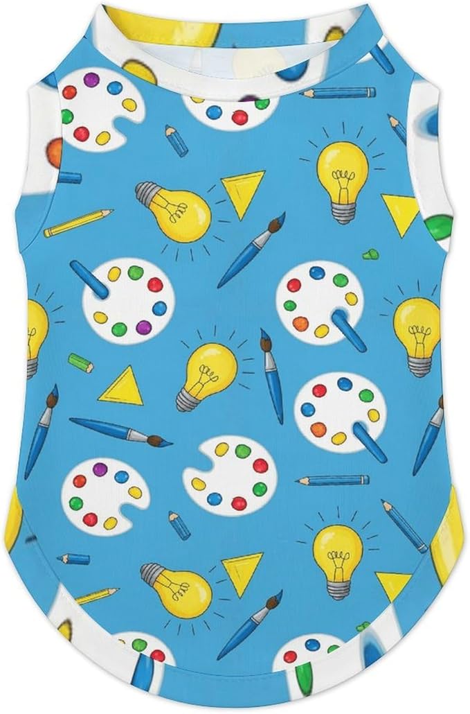 Dog Cooling Shirts for Small Dogs Cats, Art Supplies Cute Blue Sleeveless Summer Vest,Lightweight Sun Protection Pet Shirt Clothes for Hot Weather Walking & Playing, Small