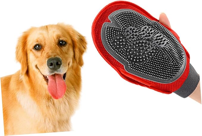 Yardwe Dog and Cat Deshedding Brush Glove Pet Hair Brush Gentle Grooming Glove Massage Function for Long Hair