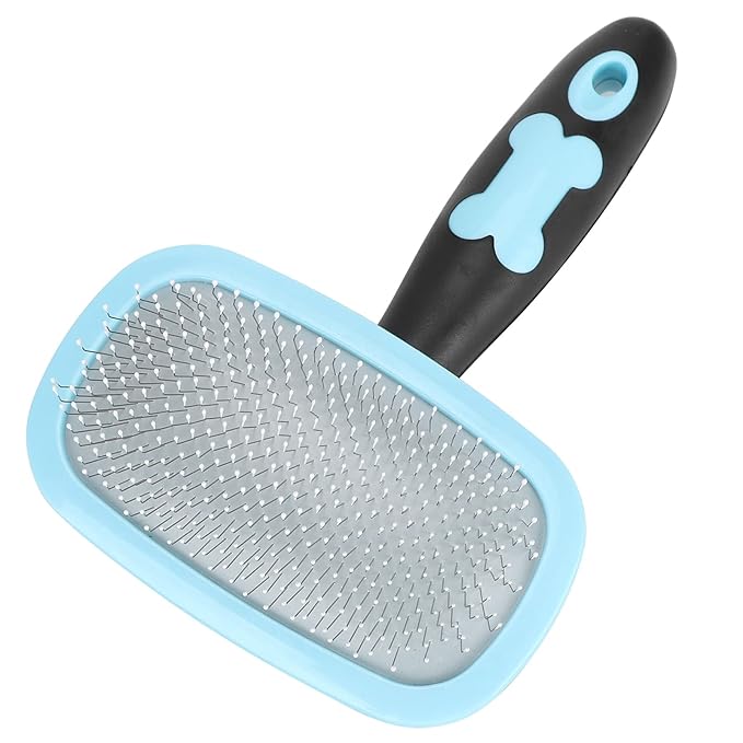 Pet Hair Comb, Cat Dog Removal Tool Brush Massage Comb, The Slicker Brush Easily Grooming Undercoat Without Scratching Skin, Ideal for Long and Short Hair, Boosts Shine and (With a little blue)