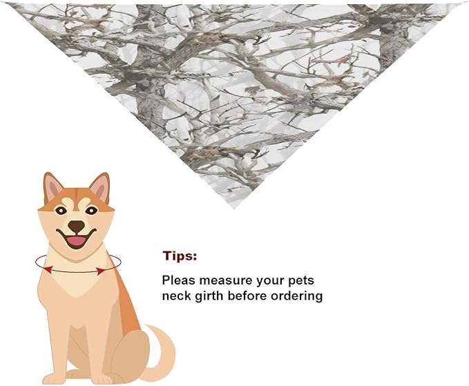 Dog Bandana Spring Pet Scarf Adjustable Triangle White Tree Camo Printing Dog Bib Washable Polyester Puppy Bandana for Small Medium Large Dogs Cat Birthday Party Supplies
