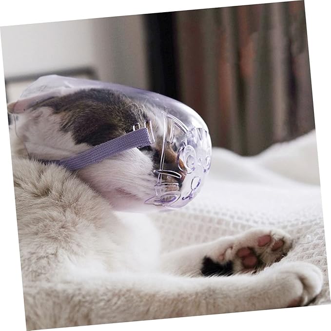 Hemoton Reusable Kitten Muzzle Compact Pet Grooming Headgear Easy to Clean Store Cat Supplies for Bathing Nail Cutting