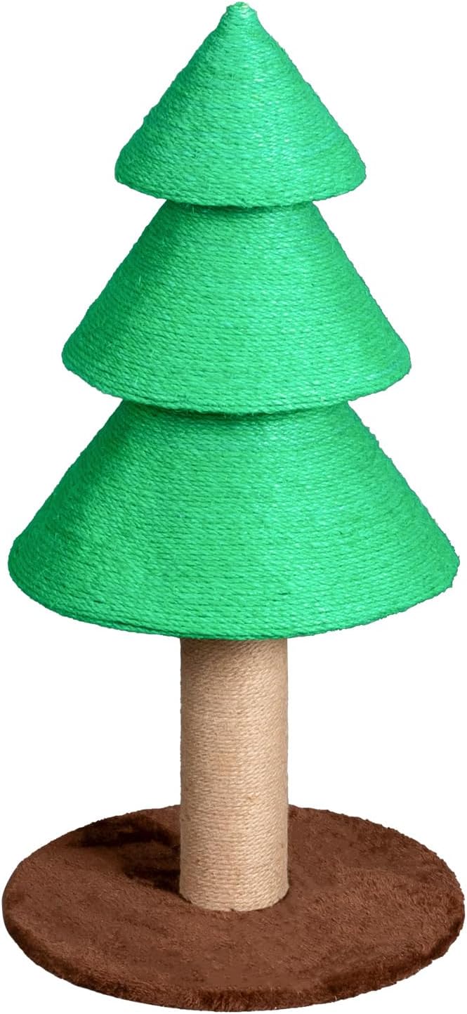 31.5in Christmas Tree Cat Scratcher, Cat Scratching Post Tall Christmas for Adult,Cat Scratching Post for Indoor, Large Sisal Cat Scratching Tree Tower, Green