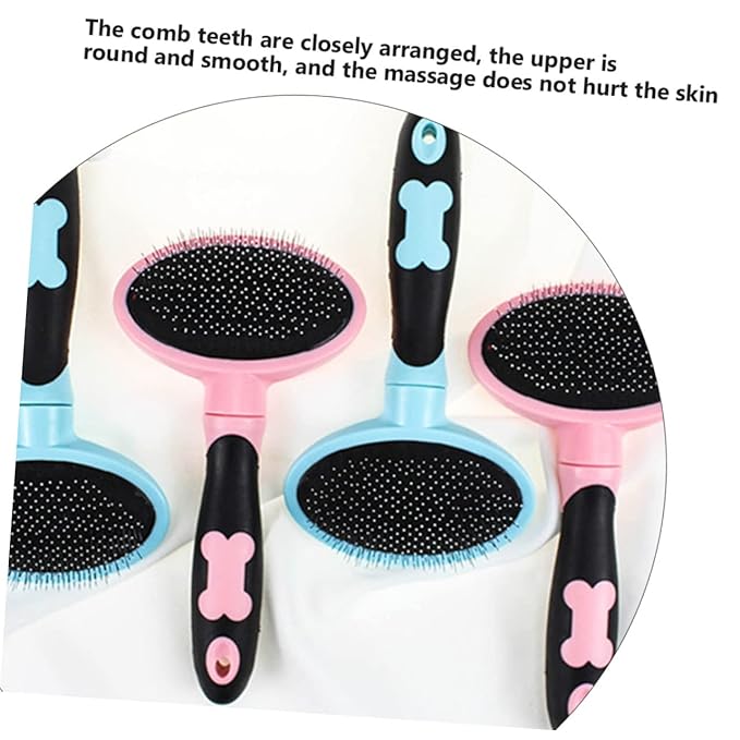 Cat Grooming Tool Ergonomic Cleaning Brush for Shedding Massage Comb for Dogs Cats Comfortable Handle to Remove Loose Fur and Dander Pink Pet Hairbrush