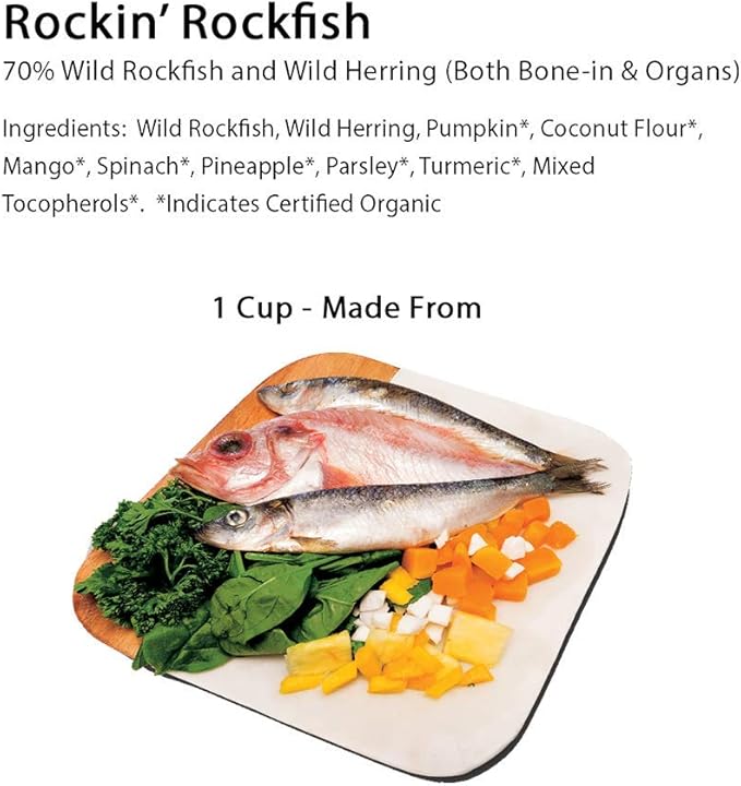 Smack Pet Food Organic Raw Dehydrated Dog Food Grain-Free, Gluten-Free, Raw Food for Dogs (Rockin' Rockfish, 8.8 Ounce)