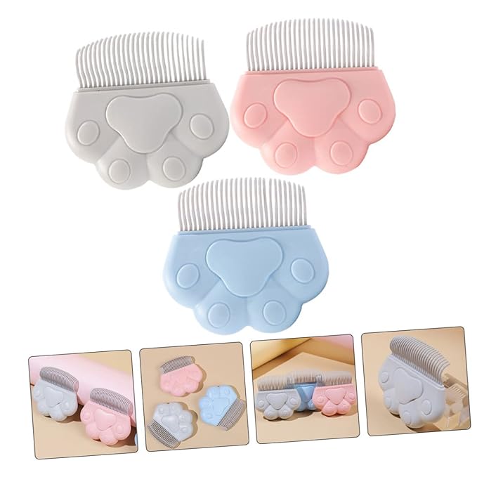 Hemoton Dog Cat Grooming Tools 3pcs Pet Grooming Brush Set Poodle Comb Brush Wear-resistant Compact Portable
