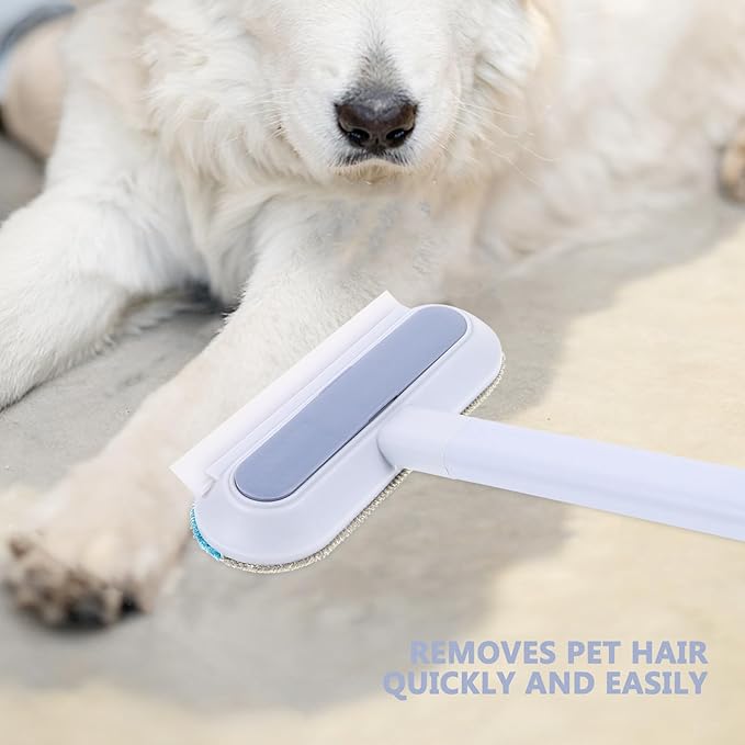 Pet Hair Remover Brush for Dog and Cat, Portable Lint Remover for Carpet and Furniture, High-Efficiency Sticky Hair Cleaner in Ash Blue for Pet Grooming and Household Use