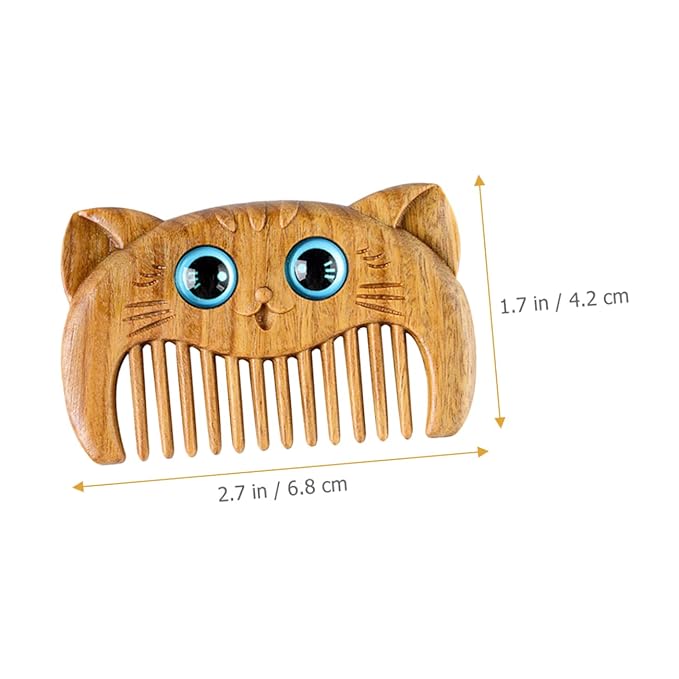 2pcs Wooden Massage Comb Cat Hair Grooming Supplies Sandalwood Combs for Curly Hair
