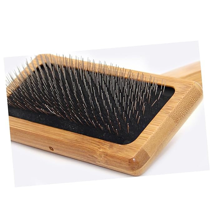 POPETPOP Wooden PET Grooming Comb Design Detangling Tool for Dogs and Cats Bamboo Handle for PET Owners and Grooming