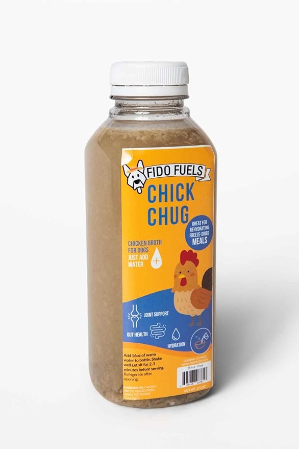 Chick Chug Freeze Dried Bone Broth - 16oz Bottle with 2.5oz Bone Broth Product