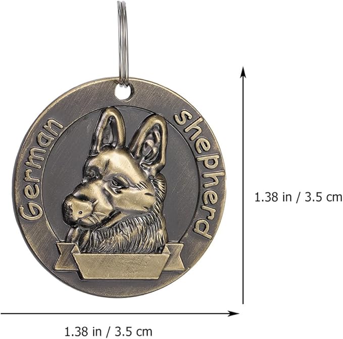 Beaupretty 4pcs German Shepherd Pet Identity Tags Retro Metal Hanging Name Tags Vintage Dog Id Charms for Collar Accessories in Pet Supplies