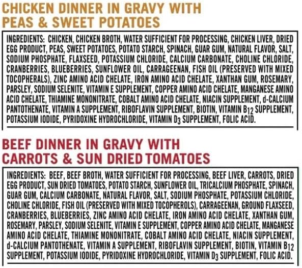 (2 Pack) ~ Pure Balance Grain Free Chicken Dinner in Gravy & Beef Dinner in Gravy Wet Dog Food Variety Pack ~ 3.5 Oz ~ (12 Count).