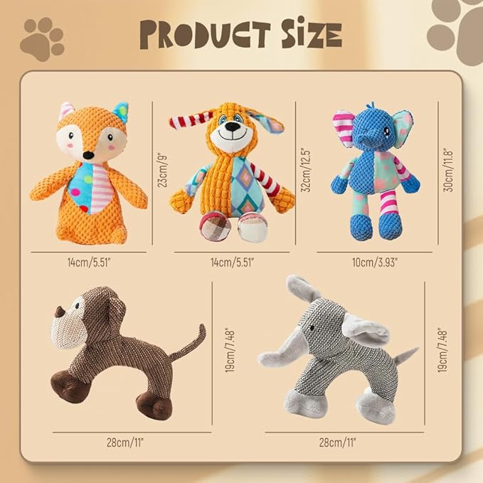 Dog Plush Toys for Aggressive Chewers Indestructible Dog Toy, Squeaky Plush Toy for Small Medium Large Dogs, Indoor Play Durable Chew Toy o Keep Them Busy (Puppy)
