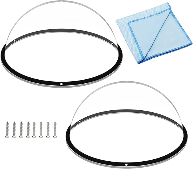 HiCaptain 2 Pack Dog Fence Window with Cleaning Cloth, Clear Acrylic Pet Dome Window, Pet Peek Window for Dog Fence to Relieves Stress, Reduced Barking, Easy Installation -12.5"(2 Pack)