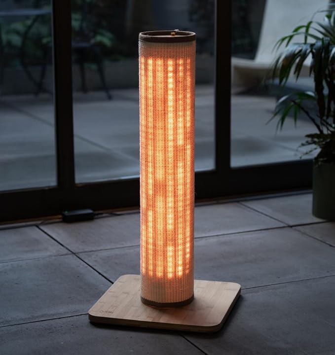 Omlet Switch LED Cat Scratching Post | Sustainable & Extra Tall 33” Cat Scratcher | Boredom Buster for Indoor Cats | Over 1200 Irresistible Light Modes | Bamboo Base and Sisal (Coffee)