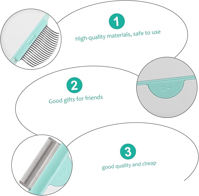 Pet Grooming Brush Mint Hair Comb with Massage Function Lightweight Non Slip Handle for Removing Loose Hair Tangles and Dander Gentle Grooming Tool for Long and Haired Cats