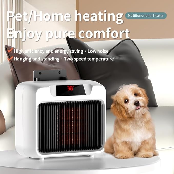 600W Dog House Heater,Anti-Bite Cord Heated Dog House,Wall-Mounted Dog HeaterKeep Your Pet Warm and Happy UL Tested for Safety (white)