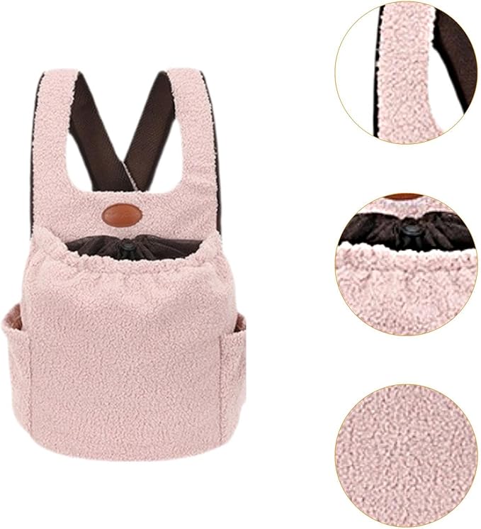 Pet Carrier Backpack Small Unique Portable Pet Supply, Dog Front Pack Kitten for Camping Outdoor, Pink