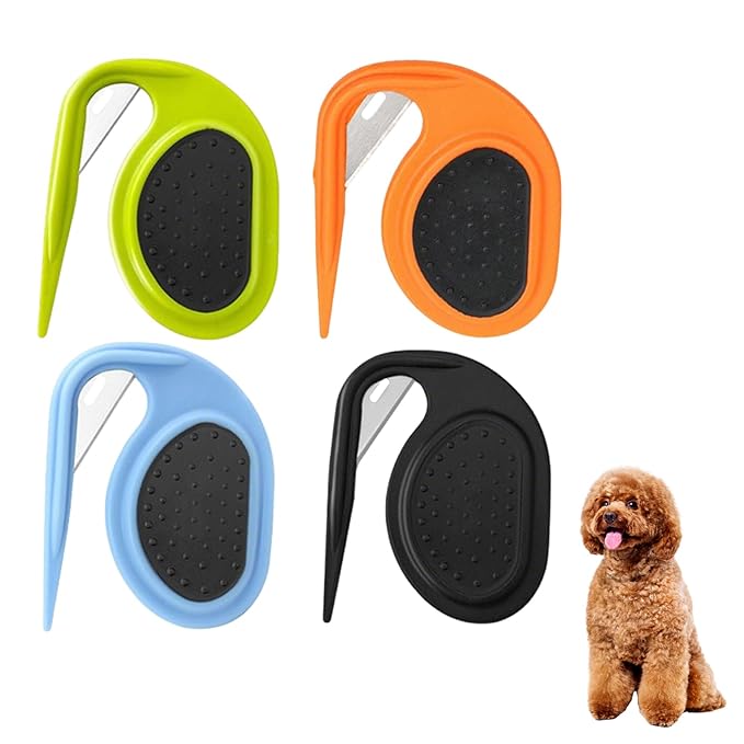 Pet Knotting Comb Tool for Pets Multifunctional 4 Pack Pet Shedding Comb Removal Dematting Hair Flea Brush Shedding Tool Matted Hair Grooming Supplies for Indoor Cats Dogs and Rabbits