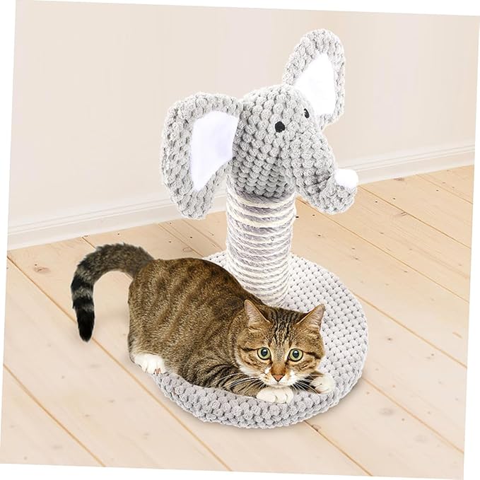DOITOOL 2pcs Small Elephant 2pcs Small Elephant Zebra Cat Scratching Post Set Vertical Sisal Cat Scratcher and Kittens Sturdy Climbing and Resting Platform