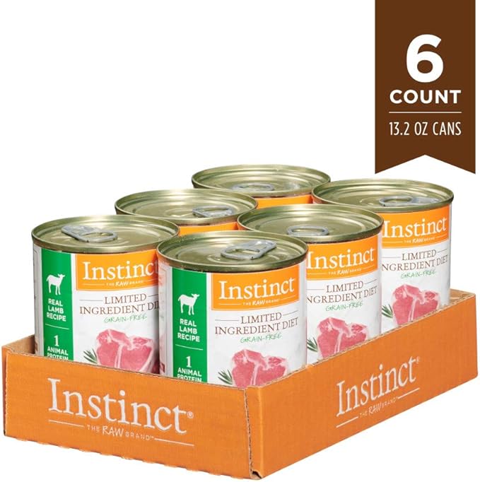 Instinct Limited Ingredient Diet, Wet Canned Dog Food, Grain Free - Real Lamb, 13.2 Ounce (Pack of 6)