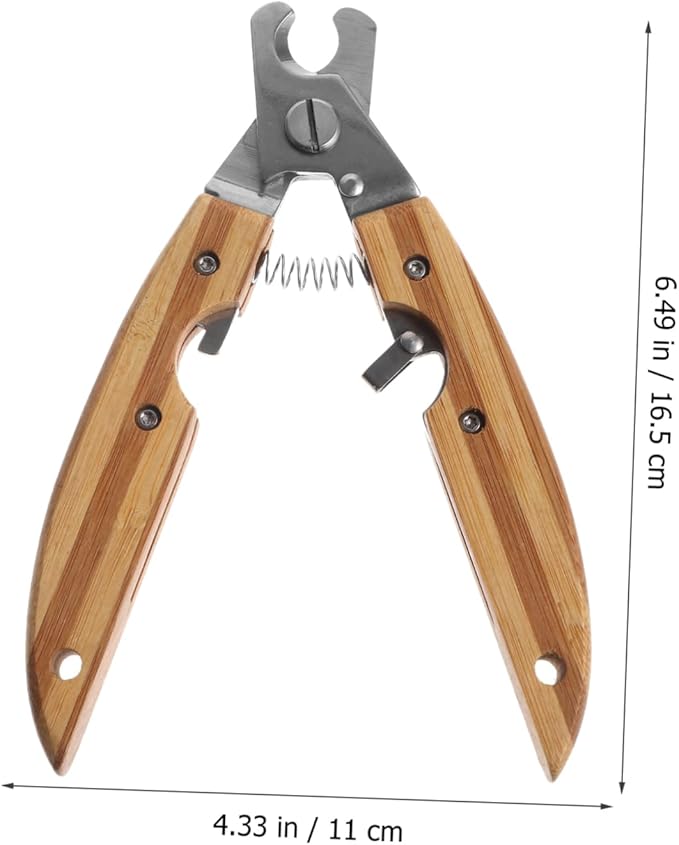 BESPORTBLE Ergonomic Stainless Steel PET Nail Clipper for Dogs and Cats Compact 6-Inch Design for Grooming for Home Use Sturdy Wooden Handle