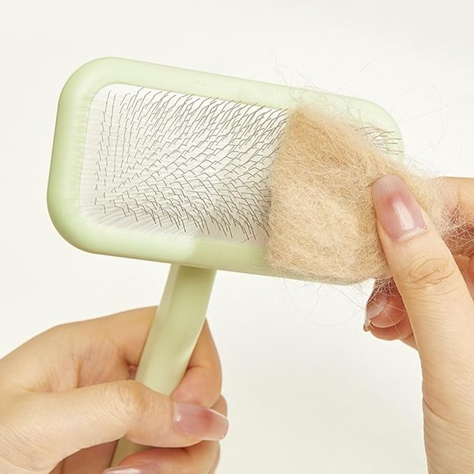 Pet Grooming Brush for Shedding Dog Cat Needle Comb Square-Shaped Deshedding Combs Detangler Grooming Tools for Short Long Hair Remove Tangles Knots - Purple L