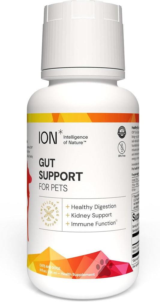 ION* Intelligence of Nature Gut Support for Pets - Liquid Probiotics Drops Alternative for Dogs & Cats, Digestive Health for Puppies, Skin & Hair Health - 8 fl oz (Pack of 1)