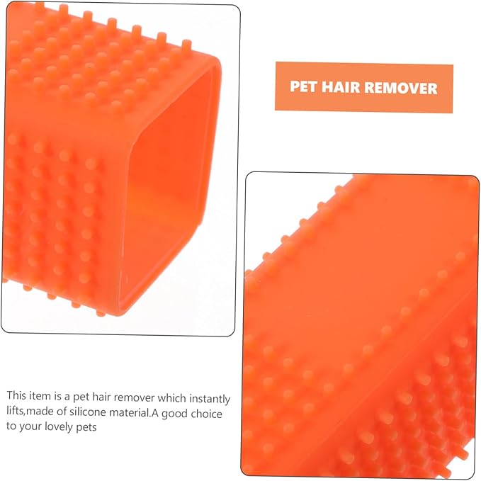 Silicone Brush Sofa and Carpet Cleaner for Dogs Cats and Horses Easy to Use Orange for Home and Car Upholstery