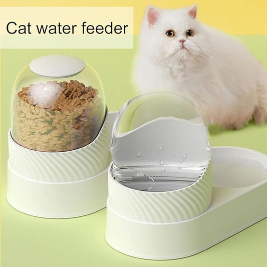 1 Set 2000ml Cat Food Feeder,Dry Wet Separation Large Capacity Durable Safe Anti Overturning,for Small or Medium Size Dogs Cats Pet Supplies White Sets