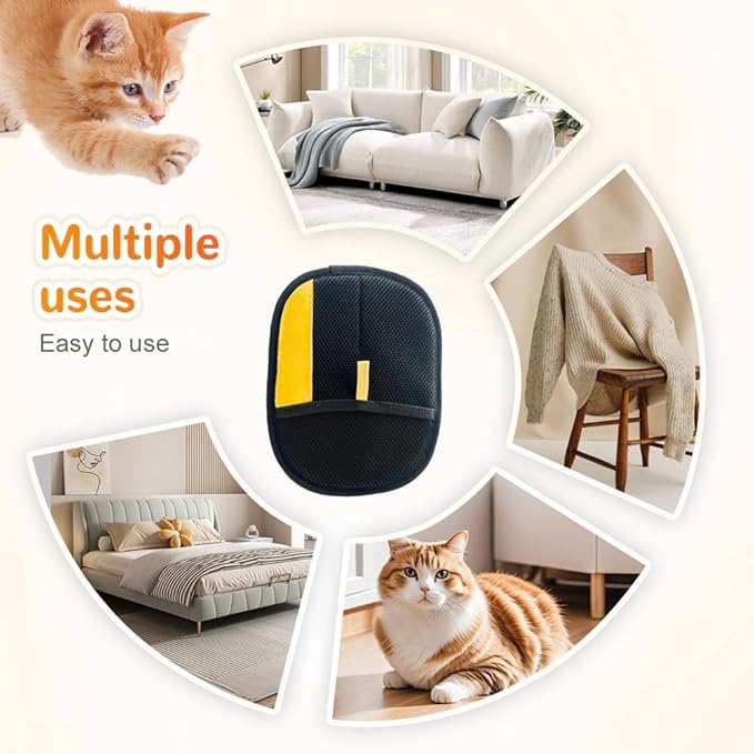2025 Upgraded Pet Hair Removal Gloves, Reusable Cat and Dog Grooming Gloves, Efficient Pet Hair Care, Suitable for Sofas, Carpets, Car Seats, Long-haired and Short-haired Dogs, Cats and Horses (2)