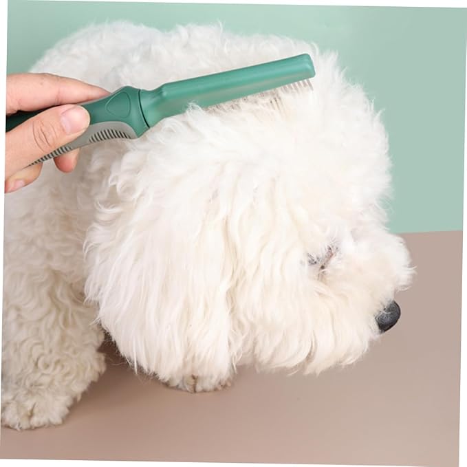 Ergonomic Dog Grooming Comb Fine Teeth Cat Comb for Matted Fur Removal Pet Grooming Supplies and Metal Materials Fine Teeth