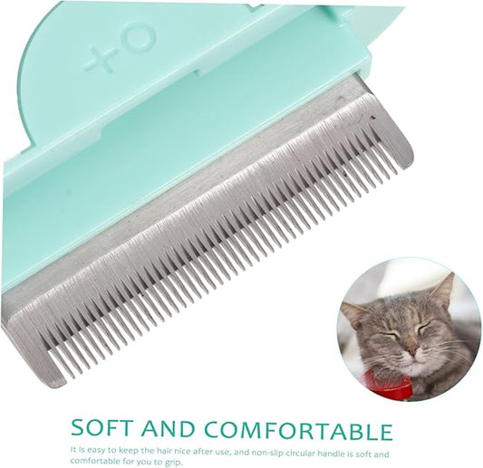 YARNOW Cat Hair Removal Comb and Massage Brush for Pet Grooming Shedding Tool for and Haired Cats Mint Green for Daily Use