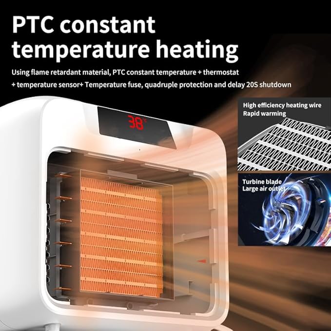 600W Dog House Heater,Anti-Bite Cord Heated Dog House,Wall-Mounted Dog HeaterKeep Your Pet Warm and Happy UL Tested for Safety (white)