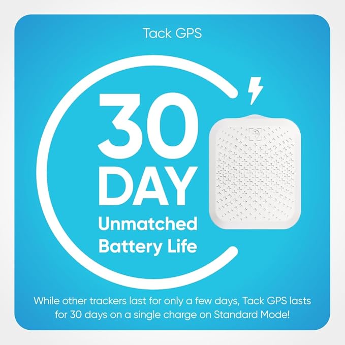 Tack GPS [Lowest Monthly fee| 30 Days Battery Life| FCC Certified] -Child, Kids, Pet, Dog, Cat, Elderly, Alzheimer, Car, Vehicle, Bike, Personal Tracking Device. GPS +WiFi +Cellular