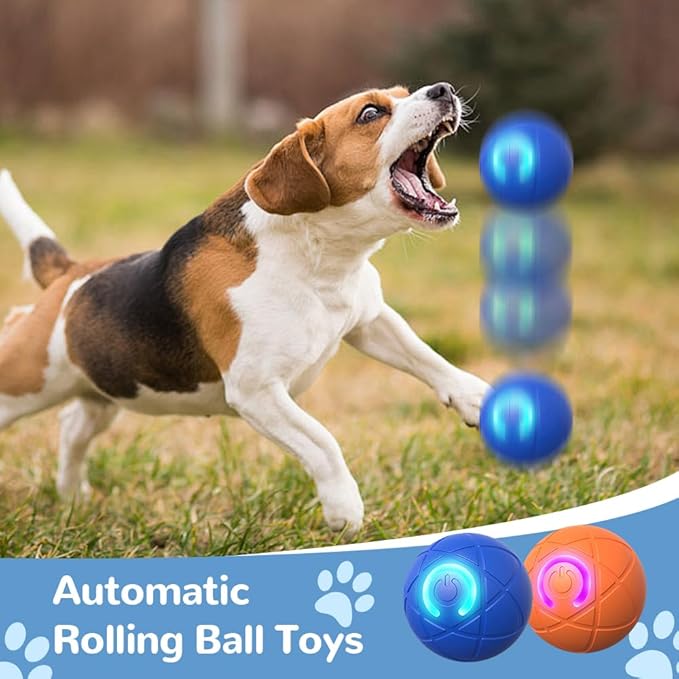 Interactive Dog Toys for Small Dogs, 2026 New Automatic Rolling Ball for Dog, Self Moving Jumping Automatic Moving Rotating Electric Ball for Pets Indoor Outdoor Fun (Mix)