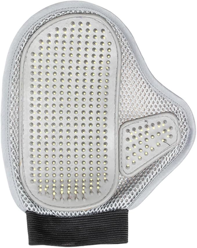 Milisten Dog Grooming Glove Mitt Gentle Massage Tool with Dual Sided Rubber and Steel Needle for Deshedding Long Short Hair of Dogs Cats Horses Rabbits Easy to Clean for Bath