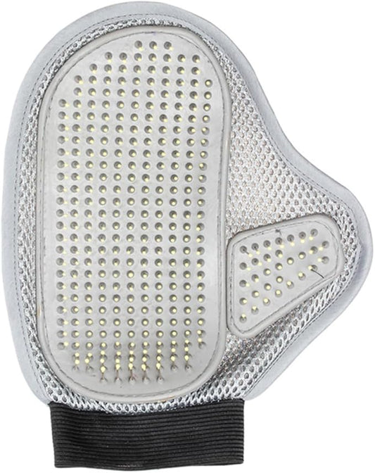 Milisten Dog Grooming Glove Mitt Gentle Massage Tool with Dual Sided Rubber and Steel Needle for Deshedding Long Short Hair of Dogs Cats Horses Rabbits Easy to Clean for Bath