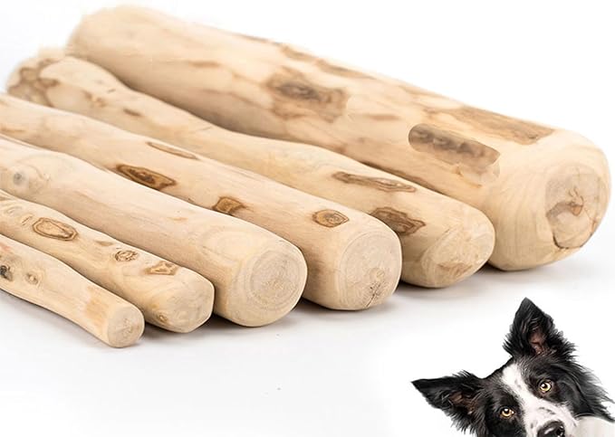 Natural Coffee Wood Dog Chew Toy Large 𝐷𝑢𝑟𝑎𝑏𝑙𝑒 Teething Stick for Puppies Aggressive Chewers Dental Clean Teeth Low Calorie Stress Relief Pet Supplies