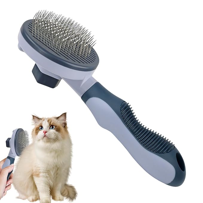 Cat Grooming Brush | Stainless Steel Portable Shedding Comb,Cat Dematting Comb,for Dogs Indoor Outdoor Home Bath Shower Apartment Washing Cleaning