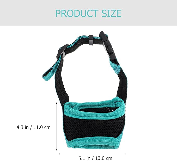 Adjustable Anti-bite Dog Muzzle Cotton Dog Mouth Cover for Outdoor Use Puppy Biting Deterrent Pet Supply (Green, L)