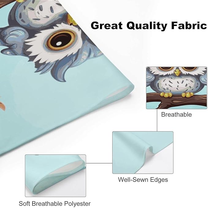 Dog Bandana Spring Pet Scarf Adjustable Triangle Owls on A Branch Printing Dog Bib Washable Polyester Puppy Bandana for Small Medium Large Dogs Cat Birthday Party Supplies