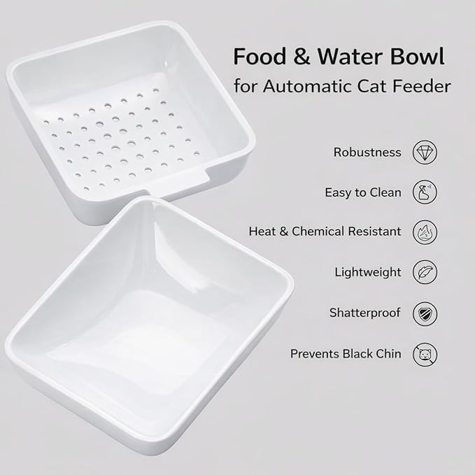 Waithem Wi-Fi Automatic Pet Feeder and Waterer for Cats&Dogs, 2-in-1 Set Large Capacity for 2 Weeks, Intuitive App Operation, 2 Way Power Supply, Detachable for Cleaning