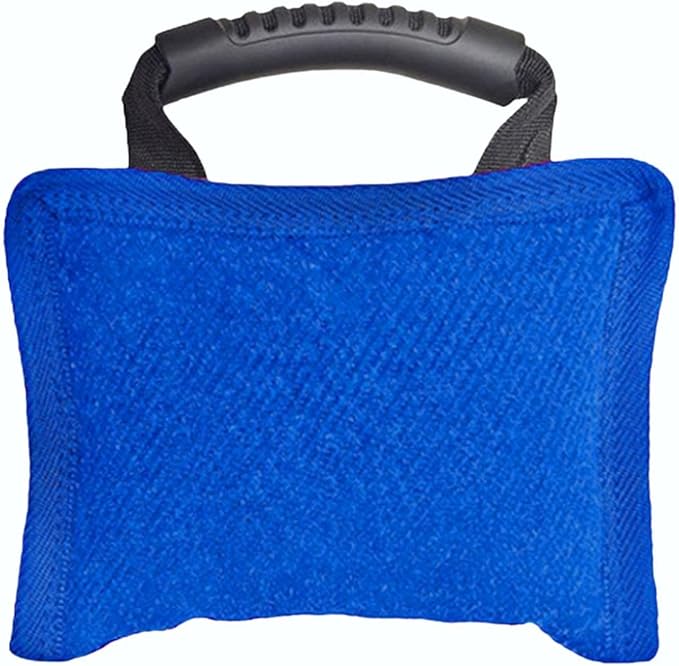 Baoblaze Dog Bite Pillow Tough Tug Toy Practical Portable Outdoor Pet Supplies for Small and Medium Sized Dogs Biting Pad with Handle, Blue