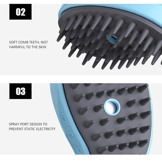 Cat Steam Brush, Cute Whale Shape Hair Brush Cat Dog Pet Brush Massager Steam, Pet Comb Massage Brush, Rechargeable Cat Hair Brush, Flyaway Hair Prevention Cat Grooming Brush (A)