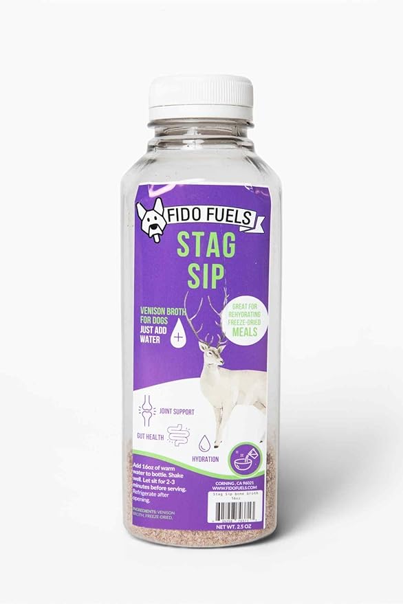 Stag Sip Freeze Dried Bone Broth - 16oz Bottle with 2.5oz Bone Broth Product