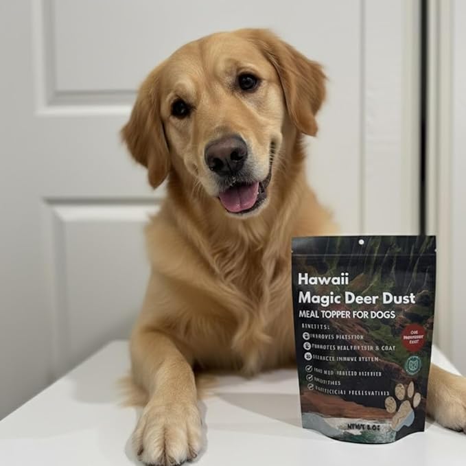 Hawaii Magic Deer Dust Meal Topper for Dogs | Single-Ingredient Natural Protein Powder | Supports Digestion, Skin & Immunity | No Additives or Preservatives | 226 g (8 oz)
