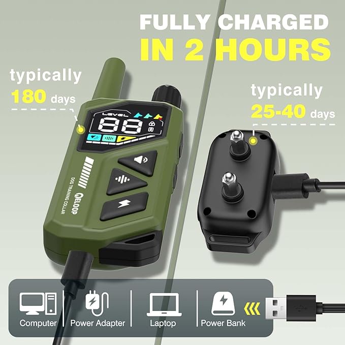Smart Dog Training Collar for 2 Dogs, 2-in-1 Remote Control Shock Collar with AI Anti-Barking Device, IPX7 Waterproof