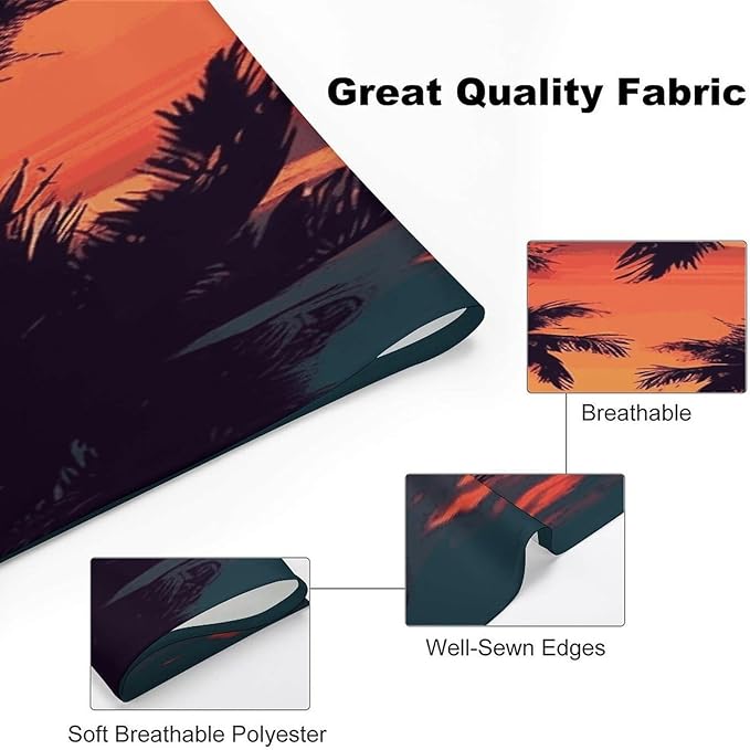 Dog Bandana Spring Pet Scarf Adjustable Triangle Palm Tree Summer Sunset Printing Dog Bib Washable Polyester Puppy Bandana for Small Medium Large Dogs Cat Birthday Party Supplies