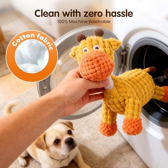 2026 New Dog Toys, Indestructible Plush Dog Toy for Aggressive Chewers, Interactive Squeaky Soft Puppy Chew Toy, Durable Teething Toys for Small Medium Large Dogs (#A,2PCS)